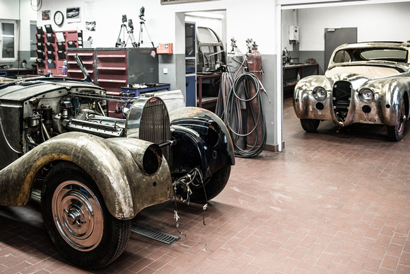 Bugatti, Delahaye bei Rene Große - Restaurierung